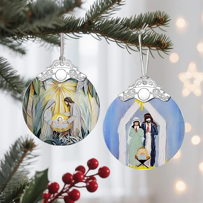 Nativity Ornament | Nativity Scene | Christmas Ornament | Christmas Decoration | Holiday Decor | Religious Gifts | Christian Gifts | Gift Exchange | Gift Idea - Pattern D