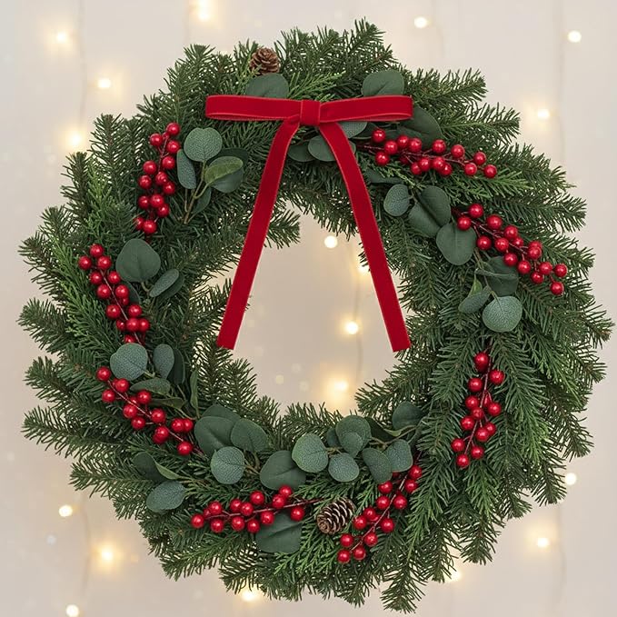 36 Pcs Velvet Christmas Tree Bows Decor, Vintage Wreath Bow for Christmas Garland, Gift Wrapping, Xmas Tree, 3/8'' Wide, 5 * 7 inch (Red)