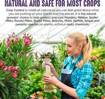 Trifecta Crop Control Ready to Use Maximum Strength Natural Pesticide, Fungicide, Miticide, Insecticide, Help Defeat Spider Mites, Powdery Mildew, Botrytis and Mold on Plants 32 OZ Size