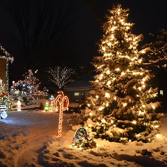 66FT 200 LED Christmas String Lights End-to-End Plug 8 Modes Indoor Lights with Timer, Outdoor Indoor Fairy Lights Christmas Tree Patio Garden Holiday Warm White