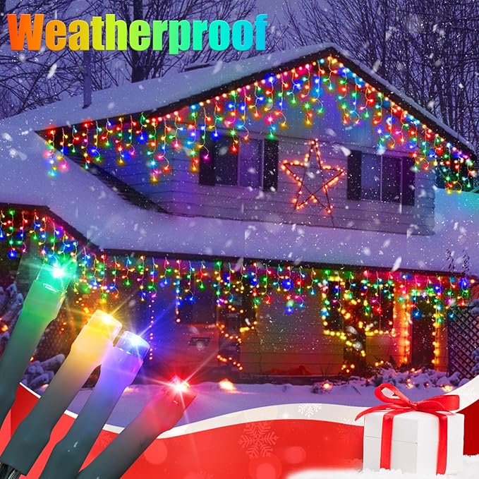 52FT RGB Christmas Lights Outdoor, 504 LED Outdoor String Lights Waterproof Plug in with 8 Modes & Timer, Color Changing Christmas Lights for Tree Party, Garden, Holiday Decorations