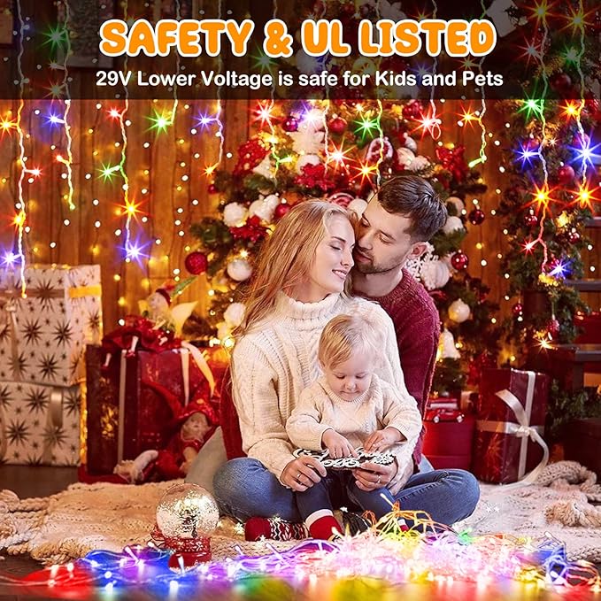 Hezbjiti Christmas String Lights Outdoor, 1000 LED 394ft 8 Lighting Modes Christmas Fairy Lights with Remote and Timer for Home, Birthday, Wedding, Party, Tree Decorations (1000 LED, Multicolor)