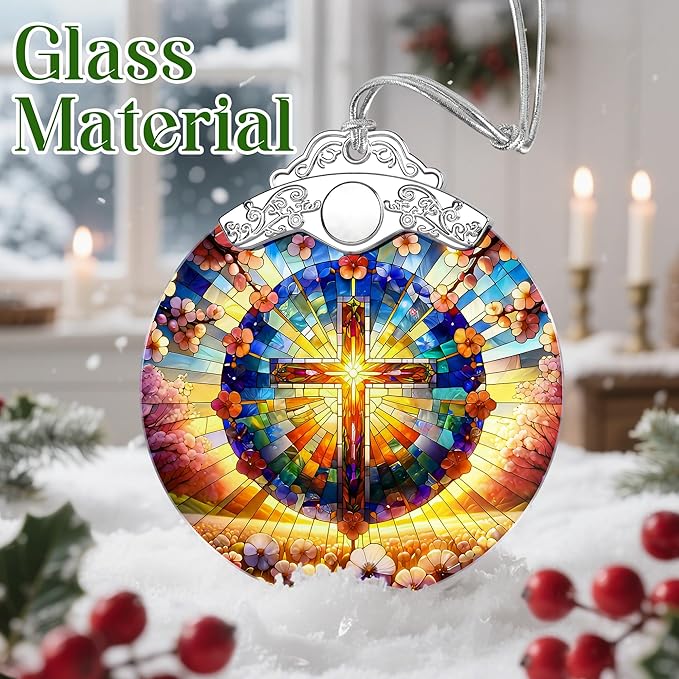 Boho Mandala Cross Ornament, Christian Christmas Ornament, Religious Christmas Decor, Christian Home Decor, Gifts for Christians, Religious Gifts, Spiritual Gift, Easter & Xmas Gift