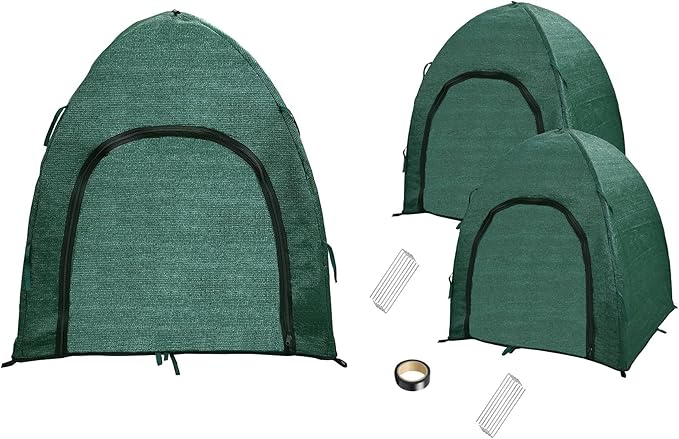 Winter Plant Covers for Snow and Ice Protection Shrub Cover Freeze Protection Plant Tent Protect Outdoor Plant and Potted Plant from Snow Frost Sun and Animal with Zipper Door 28*28*30 (2Packs)