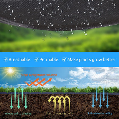 3ft x50ft Black Weed Barrier Landscape Premium Fabric-Heavy Duty Woven Ground Cloth with Superior Permeability Weed Control Convenient Design
