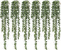 6 Pcs Artificial Succulents Hanging Plants, Fake String of Pearls Greenery Plants, Decoration for Wall, Home, Backdrop, Garden, Indoor and Outdoor