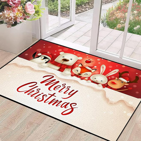 2' X 3' Christmas Area Rugs,Xmas Non-Slip Washable Rug Indoor Rugs Floor Mats Carpet for Living Room Bedroom Dining Room Home Decor,23.6" X 35.4"