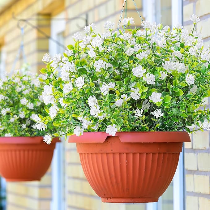 AmyHomie 20 Bundles Artificial Flowers for Outdoor Outside Spring Summer Decoration UV Resistant Faux Flowers No Fade Fake Plastic Plants Garden Porch Window Box Decorating