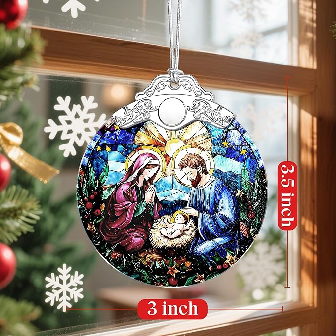 Christmas Ornament, Christmas Tree Decor, Christian Ornament, Nativity Scene, Religious Home Decor, Christian Gifts, Religious Gifts, Gift Exchange, Gift Idea - Pattern A