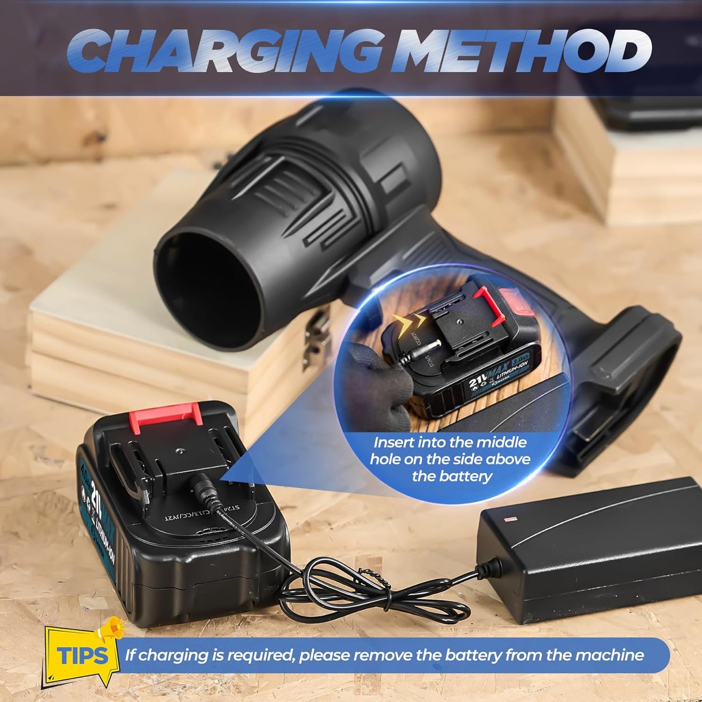 Saker Cordless Leaf Blower Portable Dust Cleaner Handheld Blower 180000 RPM Compressed Air Duster with Adjustable Speed for Patio Cleaning, Drying,Camping 1 Battery