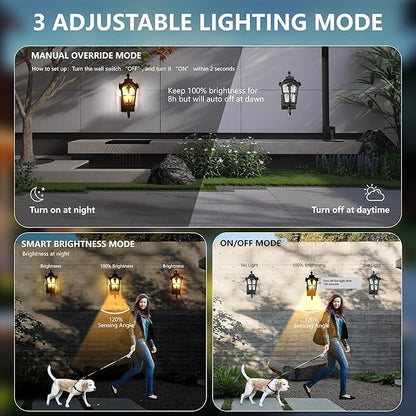 Motion Sensor Dawn to Dusk Outdoor Sensor Light Fixture Waterproof Porch Lights Anti-Rust Exterior Lighting Outdoor Wall Lantern Outside Wall Light for Patio Front Door Garden Garage -2 Pack