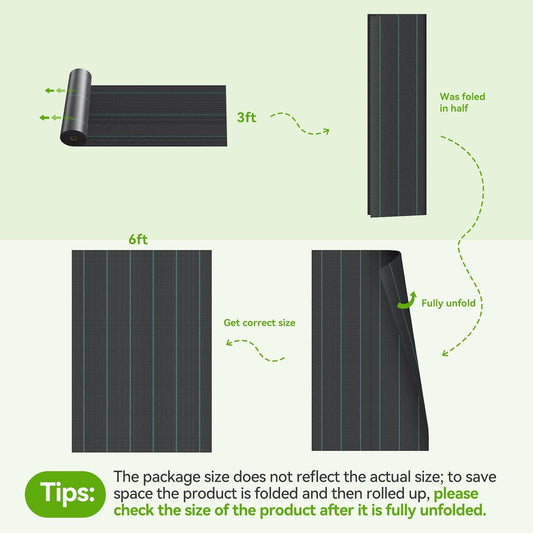 6ftx100ft Weed Barrier Landscape 3.2oz Fabric Heavy Duty, Woven Weed Control Cloth, Woven Geotextile Fabric for Underlayment, Gardening Ground, Commercial Driveway Weed Block Cover Mat