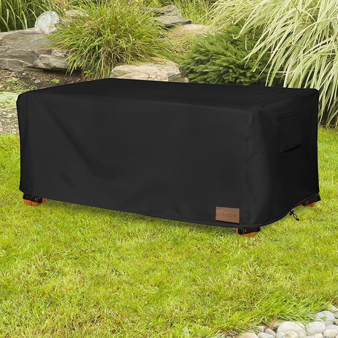 Waterproof Outdoor Coffee Table Cover,Rectangular Patio Small Side Table Cover,Outdoor Table Covers Rectangle Waterproof,48 x 28 x 16 inch -Black
