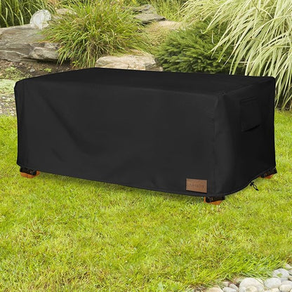 Waterproof Outdoor Coffee Table Cover,Rectangular Patio Small Side Table Cover,Outdoor Table Covers Rectangle Waterproof,48 x 28 x 16 inch -Black
