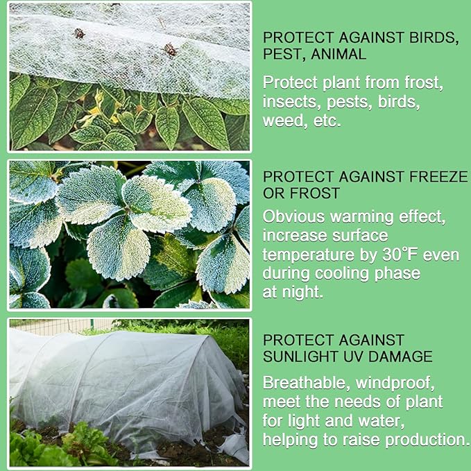 Plant Covers Freeze Protection, 10'x 30' Frost Cloth for Outdoor Plants, Winter Plant Cover for Frost Protection, Plant Blanket Floating Row Covers for Garden and Tree