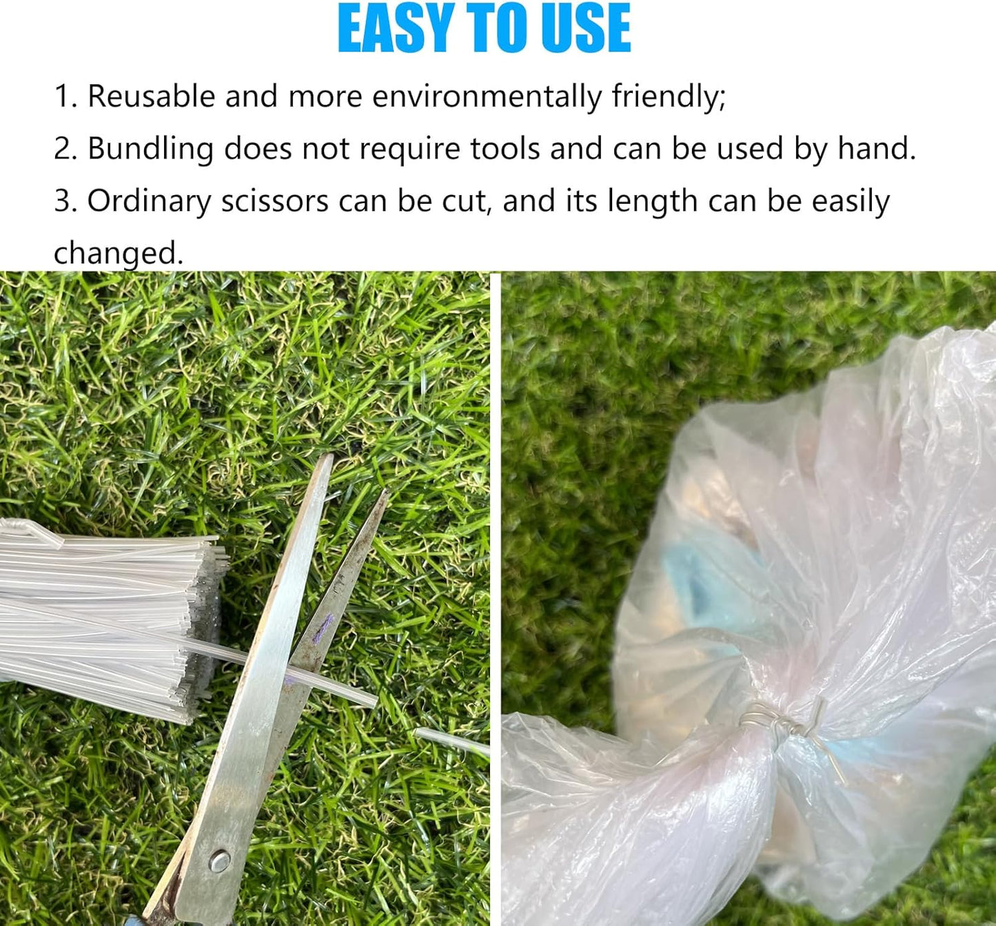 500 Pack 6 Inch Clear Plastic Twist Ties - Reusable Twisty Ties for Cords, Garbage Bags, Gardening and More - Durable, Flexible and Coated for Long-Lasting Use