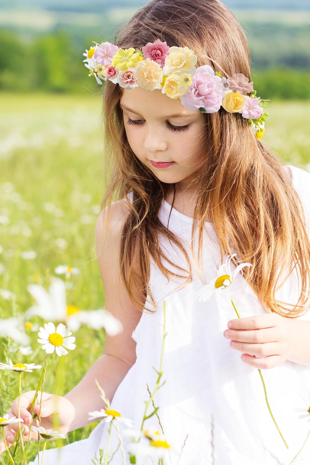 Faux Flower Heads Small Silk Artificial Flower DIY Fake Mini Flowers Rose Daisy Flowers Craft Supplies for Wedding Party Wreath Graduation Season Party Home Decor (125, Yellow Pink)