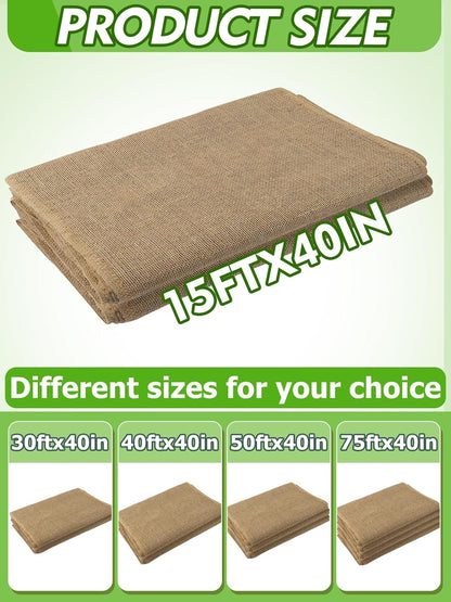 ANPHSIN 15ftx40in Natural Burlap Plant Covers Freeze Protection, Winter Frost Plant Blankets, Frost Cloth for Outdoor Bushes Trees Potted Plants Cold Weather