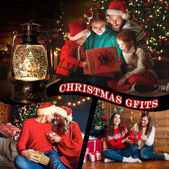Christmas Decorations Indoor-Musical Snow Globe Christmas,Santa Christmass Tree Lighted Scene Snow Globes Lantern USB or Battery Powered,Christmass Decorations Decor for Home
