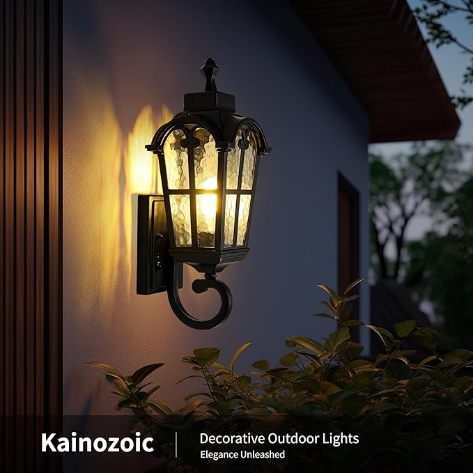 Motion Sensor Dawn to Dusk Outdoor Sensor Light Fixture Waterproof Porch Lights Anti-Rust Exterior Lighting Outdoor Wall Lantern Outside Wall Light for Patio Front Door Garden Garage -2 Pack
