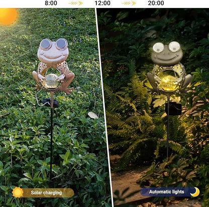 Solar Lights Outdoor Decor, Solar Frog Yard Decorations Outdoor, Garden Decorative, IP65 Waterproof, Gifts for Women Mom, for Yard Patio Lawn Pathway Landscape