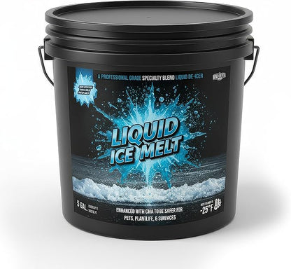 Liquid Ice Melt – Fast-Acting, Deicer for Driveways, Sidewalks, and Steps (5 Gal)