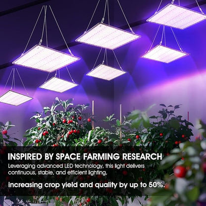 2 Pack LED Grow Light Panel 200W Lamp for Indoor Plants, Sun Like with White Blue Red UV IR LEDs for 4x4ft Coverage Grow Tent Greenhouse Veg and Bloom Seedlings Hydroponics
