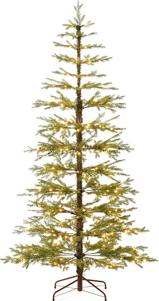 Best Choice Products Pre-Lit Sparse Christmas Tree 7.5ft Artificial Pine Holiday Décor Aspen Noble Fir w/ 2-in-1 White & Multicolor LED Lights