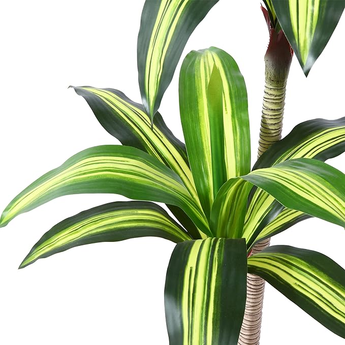 Artificial Plants, 6 Ft Dracaena Tree Faux Plants Indoor Outdoor Decor Fake Tree with Woven Seagrass Basket Plants for Home Decor Office Living Room Porch Patio Housewarming