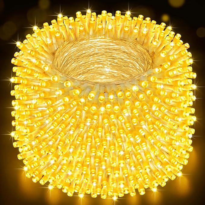 Heceltt Christmas Lights Outdoor, 522FT 1300 LED String Lights with 8 Lighting Modes, Timer Memory Twinkle Fairy Lights Waterproof Plug in for Xmas Tree Wedding Party Holiday Decor(Warm White)