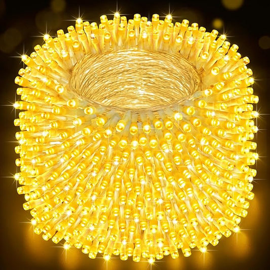 Heceltt Christmas Lights Outdoor, 522FT 1300 LED String Lights with 8 Lighting Modes, Timer Memory Twinkle Fairy Lights Waterproof Plug in for Xmas Tree Wedding Party Holiday Decor(Warm White)