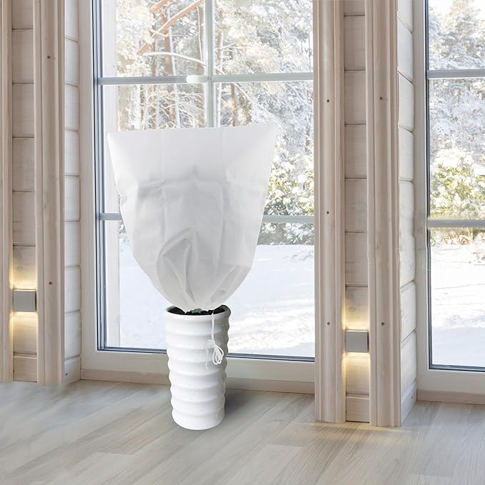 Gardzen 5-Pack Plant Cover Drawstring Tree Cover, Winter Freeze Plant Protection, Tree Jacket Frost Blanket for Outdoor Plants, 31" x 40"