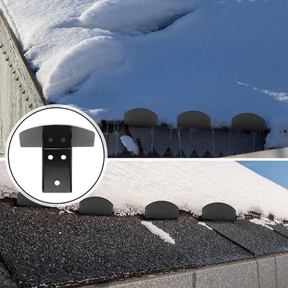 25 Pcs Snow Guards, Roofs Snow Guards, Stainless Steel Snow Stops, Prevent Sliding Ice Snow Stop Buildup with Adhesive Gasket and Screws for Metal Roofs Steel Roof Winter Supplies (Black)