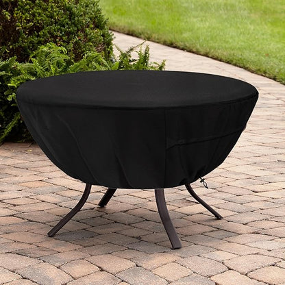 Round Patio Table Cover,Suitable for 48 Inch Diameter Patio Round Table,Waterproof Heavy Duty Round Outdoor Coffee Table Cover,Black