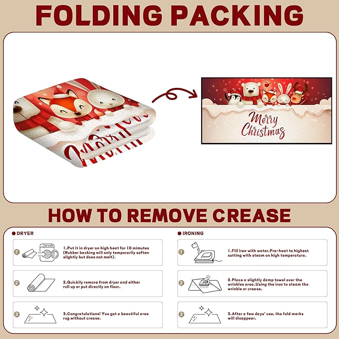 Christmas Rugs,Xmas Tree Snowman Non-Slip Washable Rug Indoor Rugs Floor Mats Carpet for Living Room Bedroom Dining Room Home Decor,79" X 39"