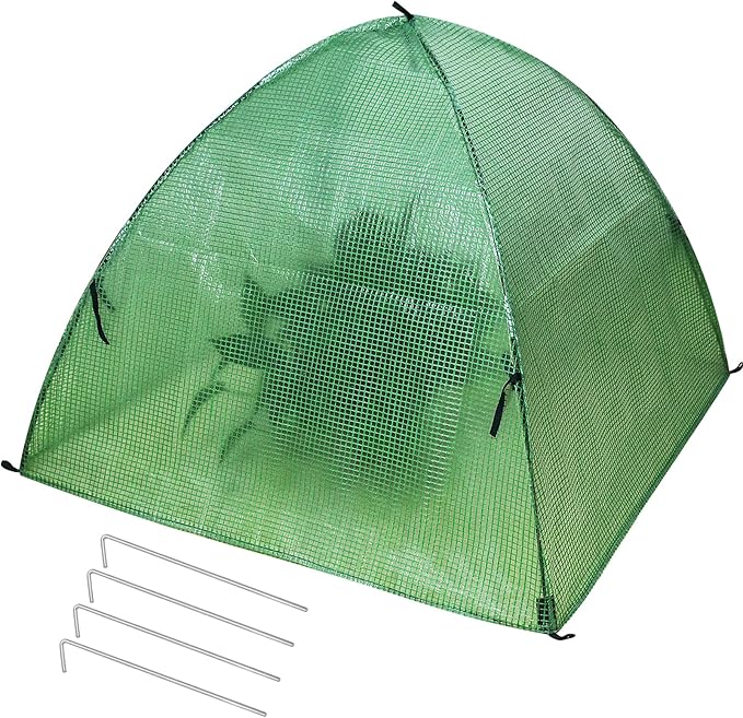 Plant Tent Outdoor Winter Shrub Cover Green Frost Tents Plant Covers Freeze Protection Tent Waterproof Plant Frost Protector Plant Guard Cover to Protect Plants Vegetable from Animals, 37X37X27Inch