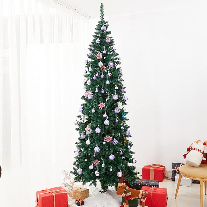 100Pcs Christmas Ball Ornaments Set, Assorted Shatterproof Christmas Tree Balls, Decorative Hanging Baubles Set for Holiday Weeding Party Home Decorations, Rose Gold