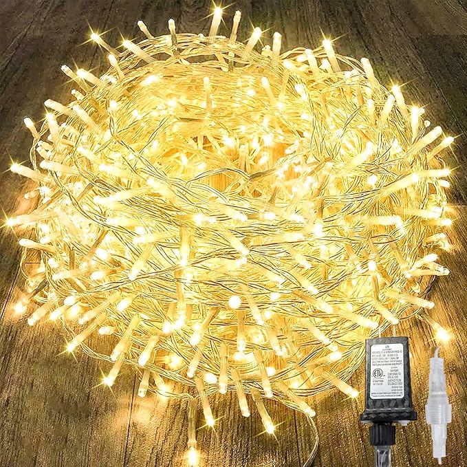 240LED 88Ft Connectable String Lights Indoor Outdoor Clear Wire | Warm White Christmas Lights | Twinkle Fairy Light Plug in with Timer for Bedroom Classroom Wedding Tree Patio Decor
