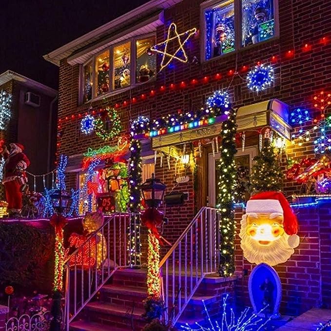 Dazzle Bright Color Changing Christmas Lights, 66ft 200 LED RGB String Lights with Remote & Timer, Fairy Lights for Indoor Outdoor Xmas Tree Party Wedding Halloween Decorations