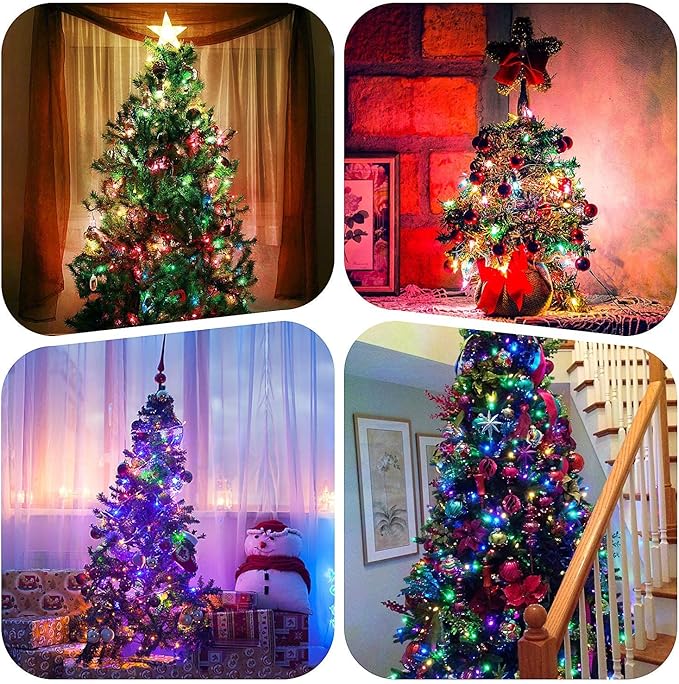 Christmas Lights - Battery Operated String Lights 50 LED String Lights Mini Lights with Auto-Timer and 8 Lighting Modes for Christmas Wreath Party Wedding Garden Home Decoration, Multicolor