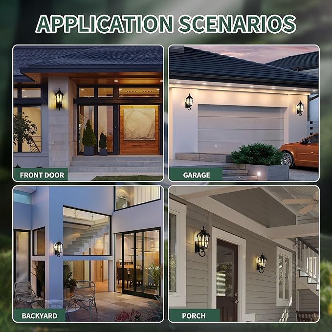 Motion Sensor Dawn to Dusk Outdoor Sensor Light Fixture Waterproof Porch Lights Anti-Rust Exterior Lighting Outdoor Wall Lantern Outside Wall Light for Patio Front Door Garden Garage