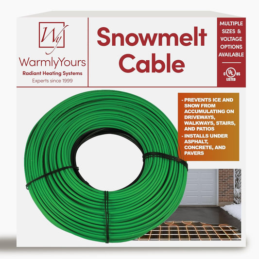 Electric Snow and Ice Melting Underground Cable 125.5 feet, Covers 41 sqft at up to 38 Watts/sqft, 120V – Radiant Heated Driveways, Walkways, Stairs – Installs Under Concrete, Asphalt, or Pavers