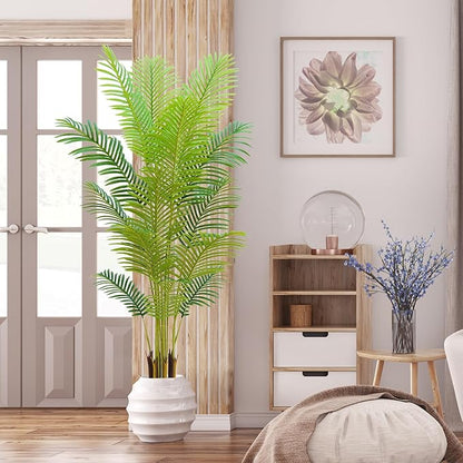 Artificial Palm Tree Indoor 6ft with Realistic Leaves and Adjustable Branches and 15 Trunks, Faux Plants Indoor Tall - Ideal for Home Decor in Living Rooms, Offices, and Bedrooms (6FT Palm Tree)