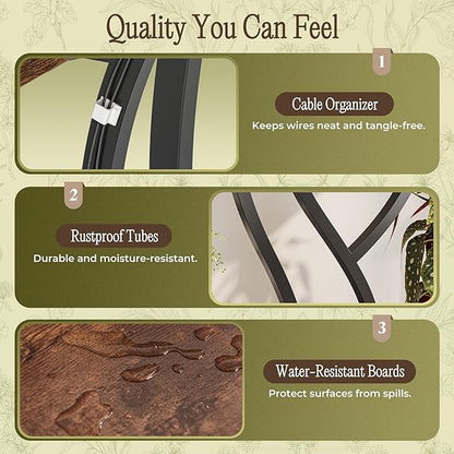 PRAISUN 51.3 Inch Plant Stand with Grow Light, 6 Tiered Indoor Plant Shelf with Larger Flower Holder, Pine-Shaped Stand, 3 Light Modes, Open Base, Corner Plant Rack for Living Room, Rustic Brown