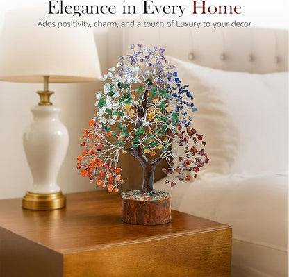 Crocon Seven Chakra Tree of Life for feng Shui Tree Crystals and Healing Stones, Room & Home Decor Housewarming Present Spiritual Birthday Gifts for Women, Sister Gifts for Women