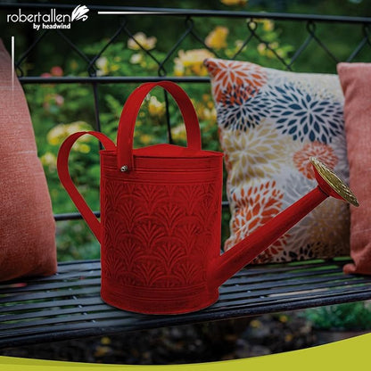 Headwind Aurora Cayenne Red Metal Watering Can 2 Gallon – Galvanized Vintage Large Watering Metal Can for Indoor & Outdoor Garden Use by Robert Allen