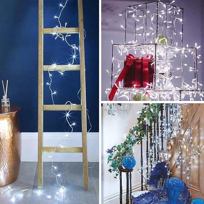 Cool White to Multicolor Color Changing 100 LED 33FT Connectable Christmas String Lights for Outdoor Indoor, 11 Modes Christmas Tree Clear Wire Fairy Waterproof Lights with Memory & Remote & Timer