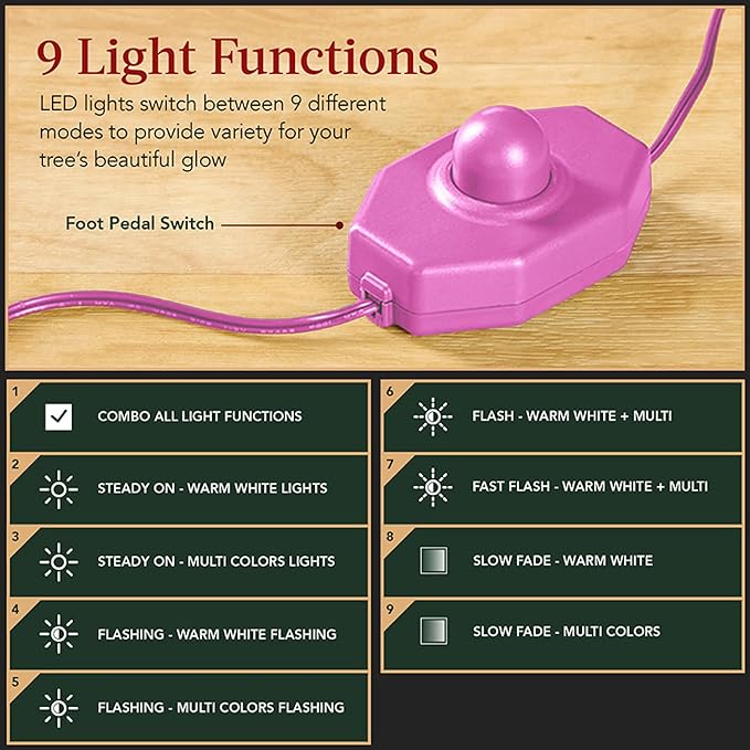 Best Choice Products Pre-Lit Sparse Christmas Tree 9ft Artificial Flocked Pine Holiday Décor Aspen Noble Fir White & Multicolor LED Lights- Pink