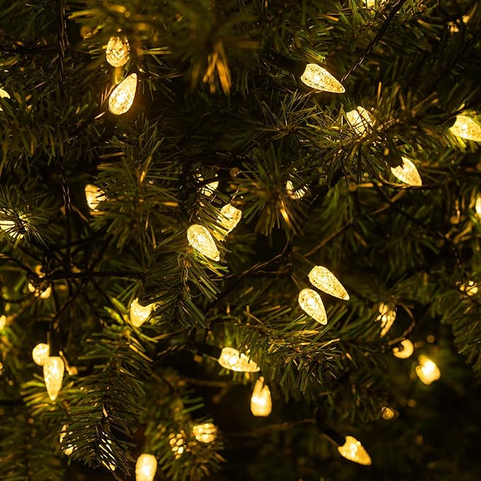 TW SHINE C6 Christmas String Lights, 200 LED 66 FT Christmas Lights Outdoor with 8 Modes Timer, Waterproof Connectable for Indoor Yard Xmas Tree House Christmas Decorations (Warm White)