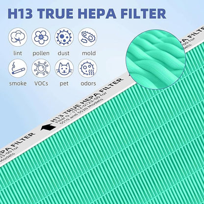 5510 5520 HEPA Toxin Absorbe Air Purifier Filter Q Replacement for Winix 5510 5520 Plasmawave Air Purifier H13 True HEPA Carbon Filter,# 1712-0123-00,1 Combon Set